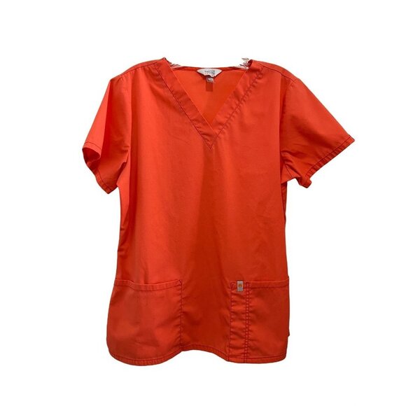 Code Happy Scrubs Top Cotton Size Med Orange - Picture 1 of 5